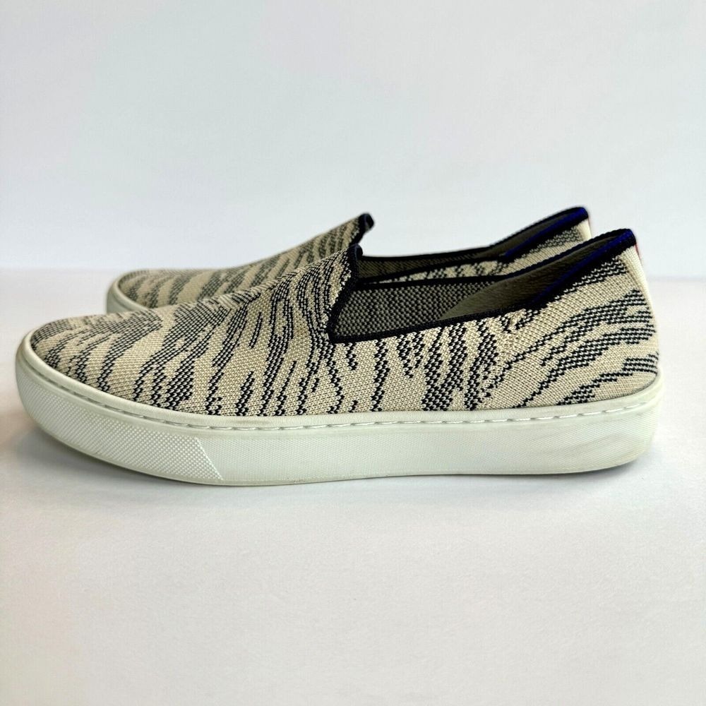 Rothy's The Sneaker Slip On Womens 6 Sand Tiger Animal Print Shoes‎ Washable - Picture 4 of 7